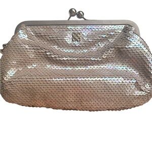 COACH Iridescent Sequin Julia Kiss Lock Clutch